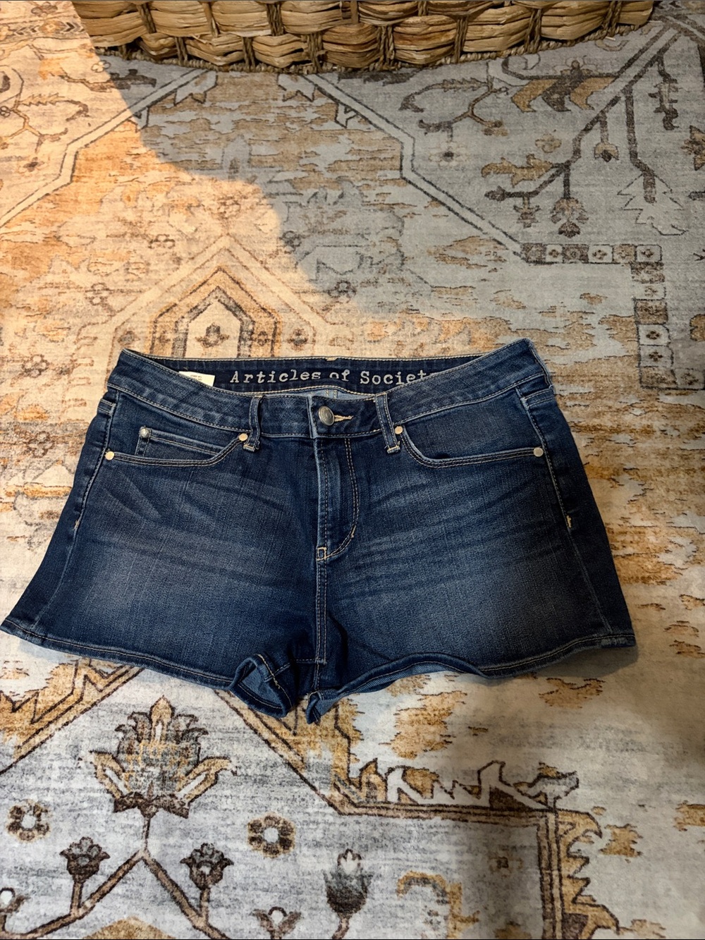 Articles of Society Indigo Blue Denim Cutoff Shorts